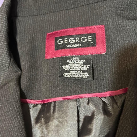 VTG GEORGE WOMENS BRAND BLACK LINED 1 BUTTOM BLAZER SHOULDER PADS POCKETS 6 - Picture 2 of 12